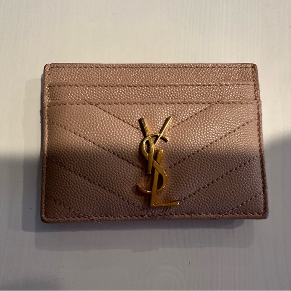 Auth YSL Cassandre Matelasse Card Case Grain De Poudre Embossed Leather in box - Picture 4 of 13